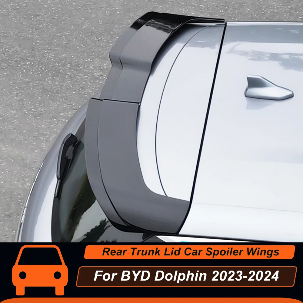 For BYD Dolphin 2023-2024 Car Rear Trunk Lid Duck Lip Body Kit Spoiler Wings Styling ABS Black Tuning Exterior Accessories Parts