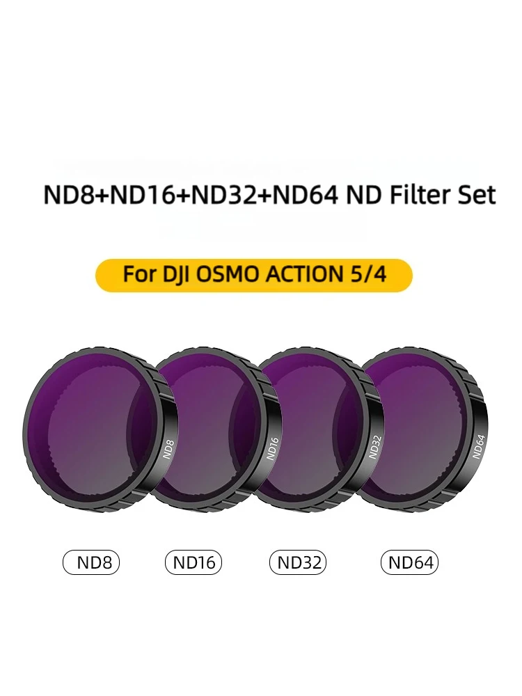 Ronkoen ND CPL Filter voor DJI OSMO Action4/5Pro Actie Camera Accessoires CPL ND8 ND16 ND32 Lens Set Aluminium frame - afbeelding 2