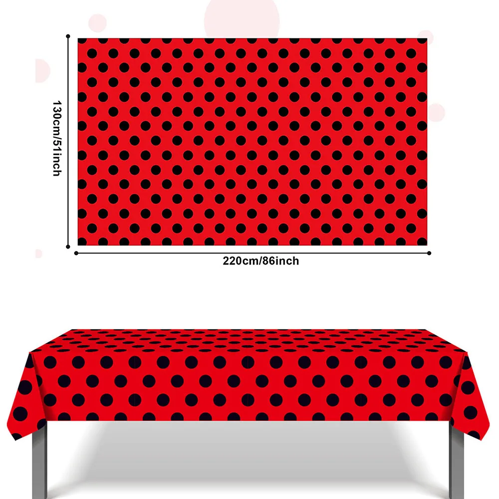 Ladybug Birthday Party Tableware Red and Black Dots Disposable Plates Napkins Cups Tablecloth Baby Shower Kids Party Supplies