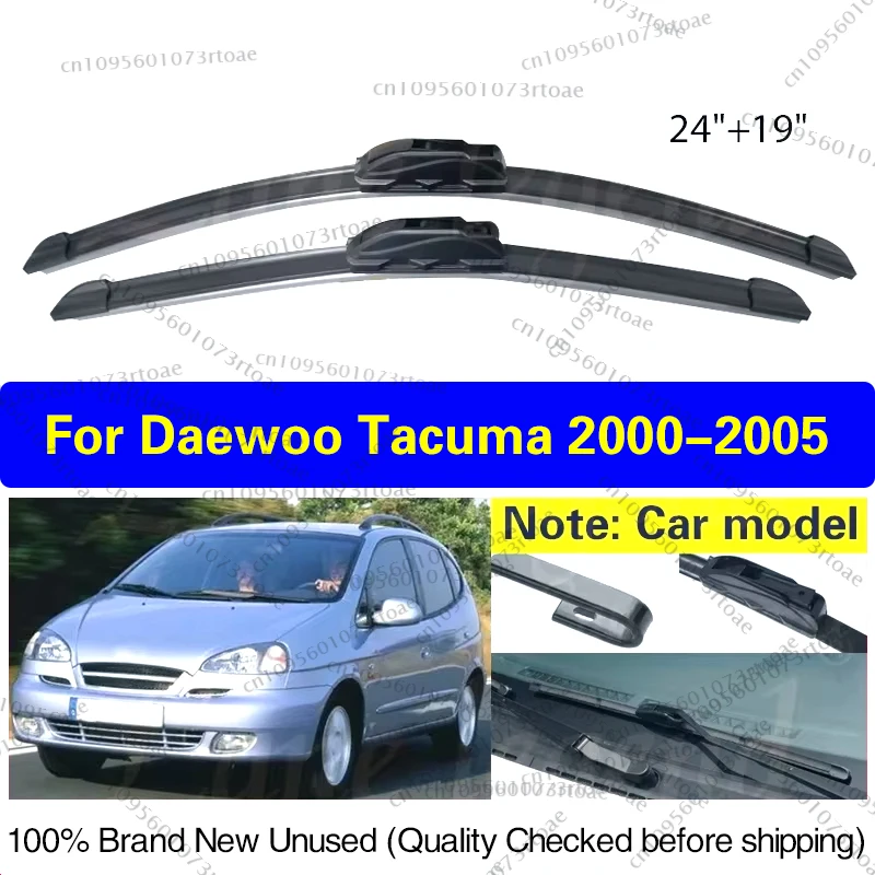 

For Daewoo Tacuma 2000-2005 Car Front Wiper Blade Auto Windscreen Windshield Window Wash Fit U Hook Arms 24"+19" Car Accessories