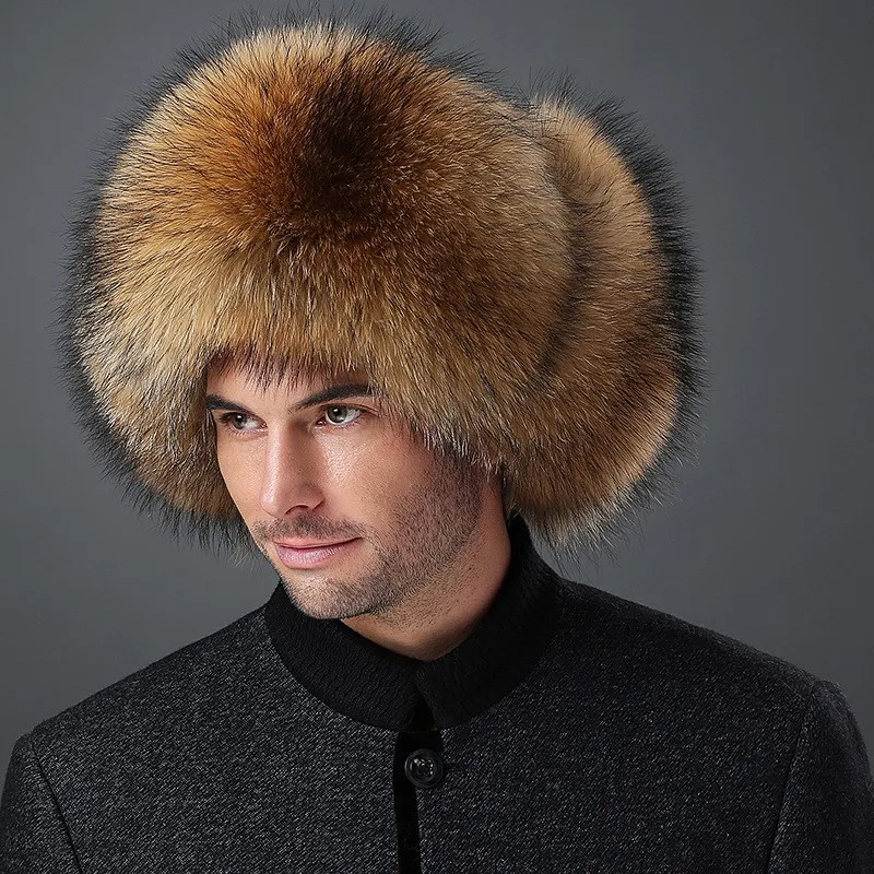 

Woolen hats men's warm ear-protecting cotton and elderly cold-proof leather