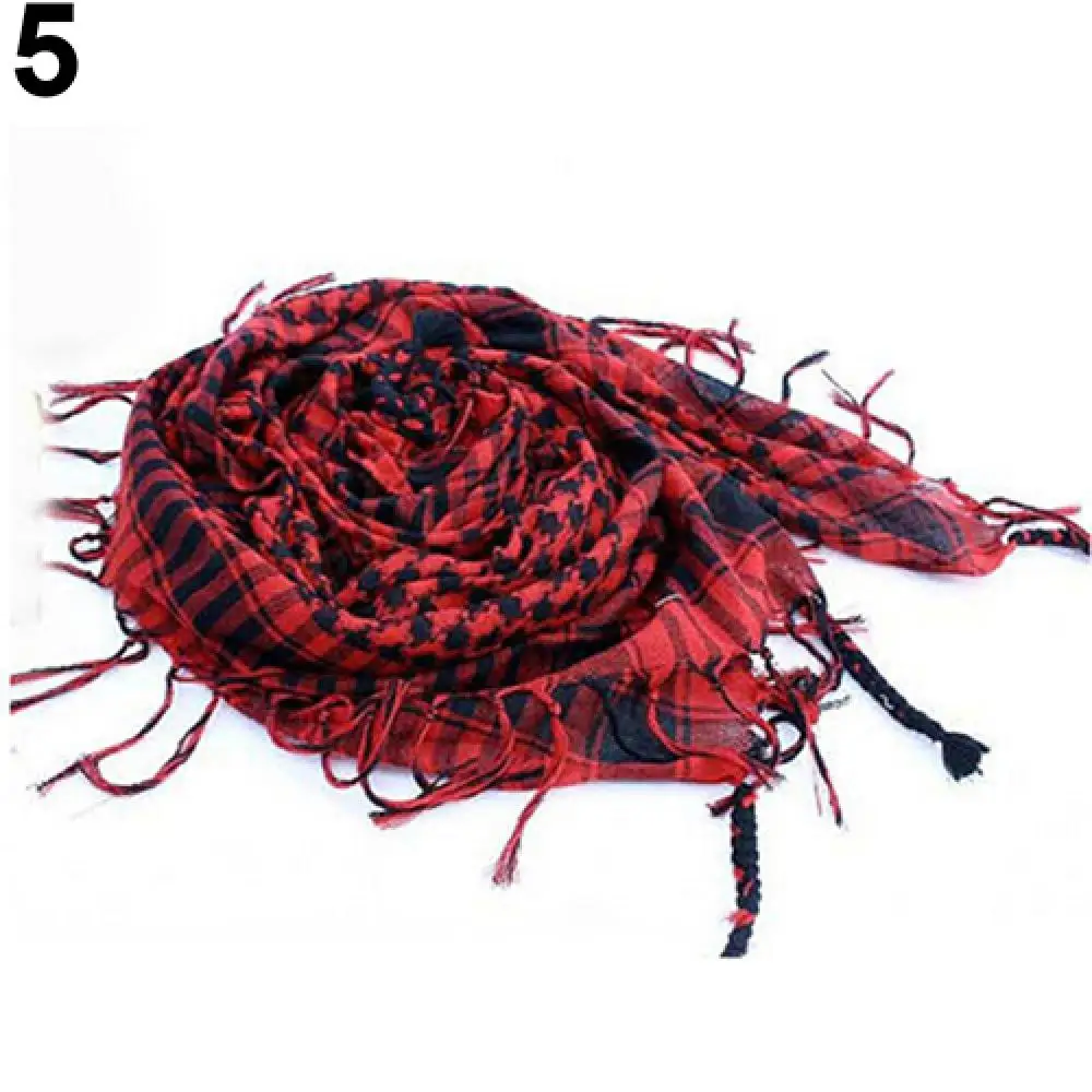 100cm Cotton Plaid Scarves Camping Hiking Scarf Windproof Army Military Cycling Scarf Muslim Hijab Fashion Autumn Spring Scarf