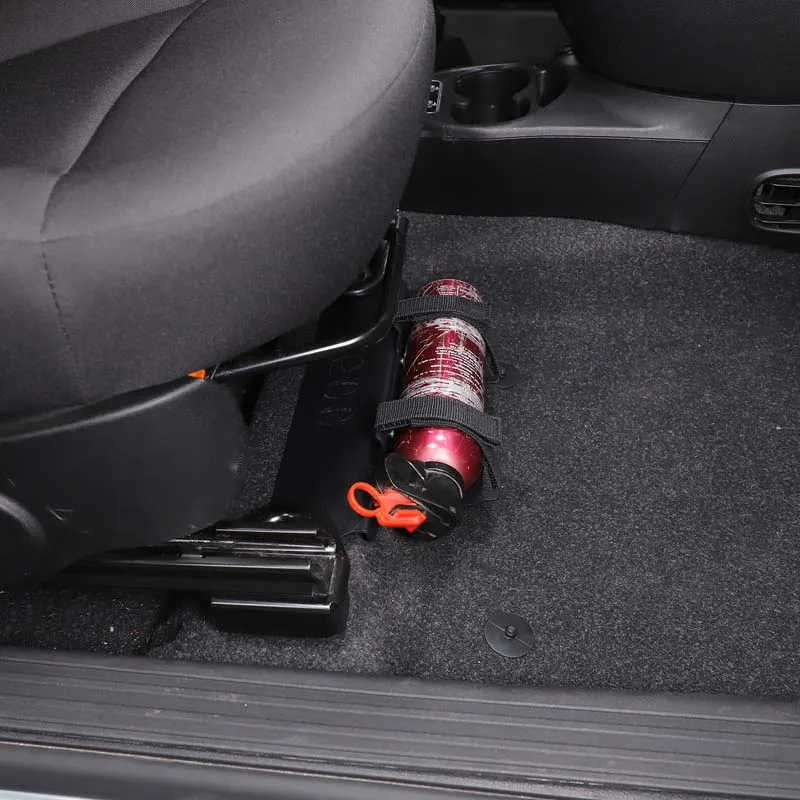 For 2016+ Fiat 500 passenger seat fire  bracket bracket under the seat Aluminum alloy Black 1pcs (magic belt)