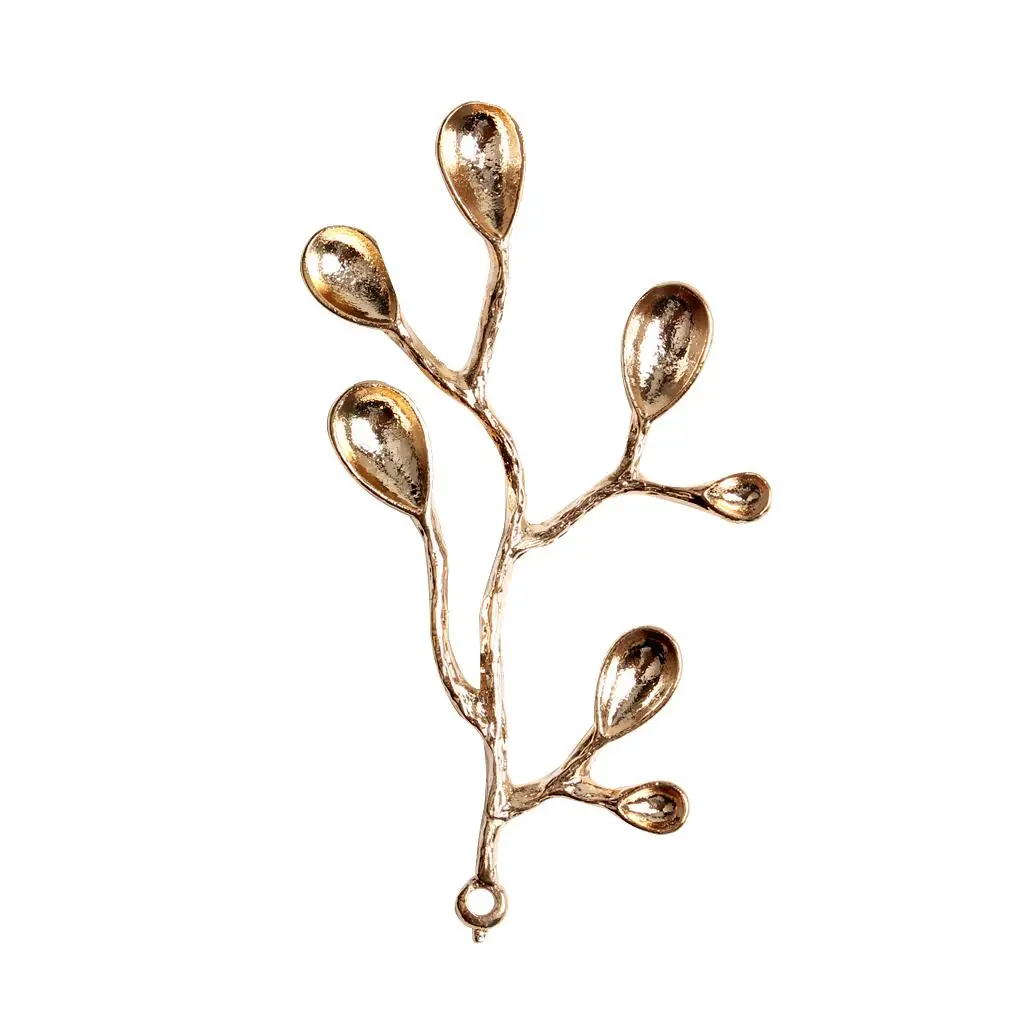 10x Branch Charms Pendants for Jewelry Making Hanging Decoration 5x3cm Gold image 4
