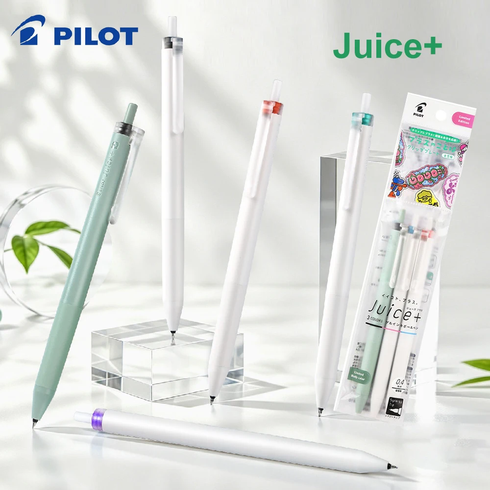 3/8Pcs Set Japan PILOT Juice+ Gel Pen Retractable 0.4mm ST Tip Colorful Quick‑Dry for Student Office Journal Stationery