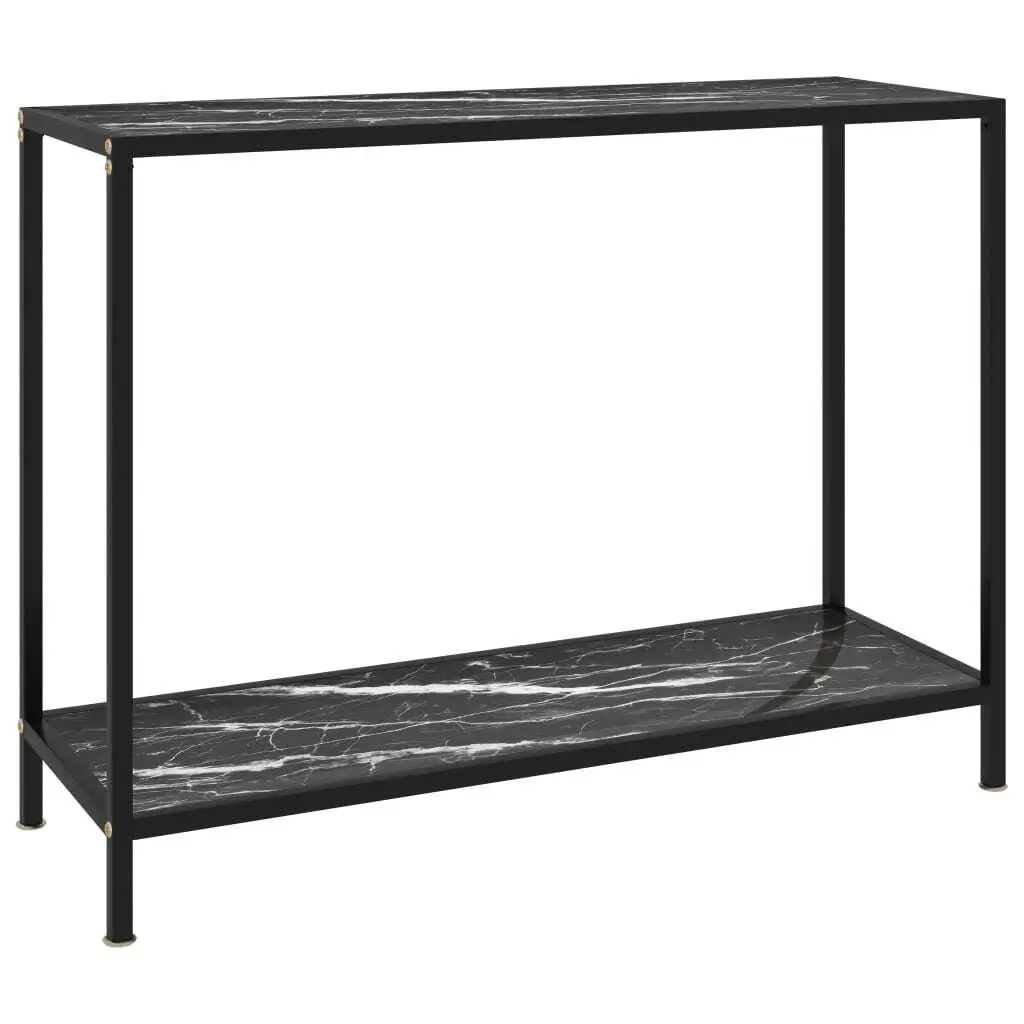 Mesa consola negra 39,4x13,8x29,5 vidrio templado