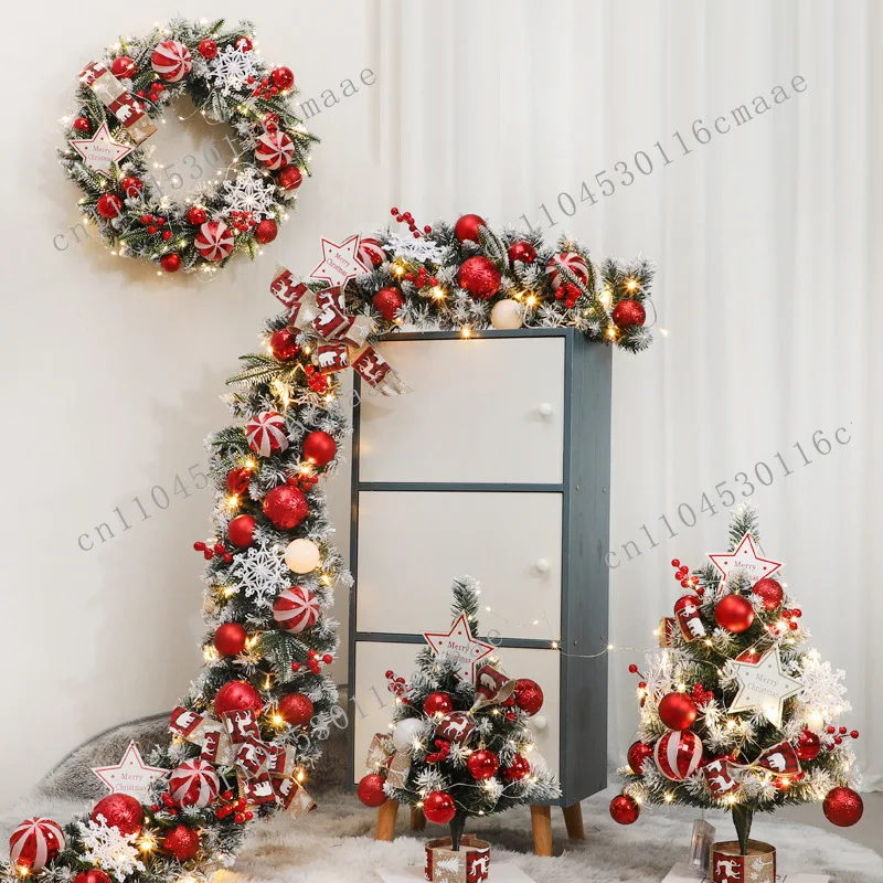 Plastic Christmas Tree Vine Wreath Ornaments Home Christmas Tree Accessories