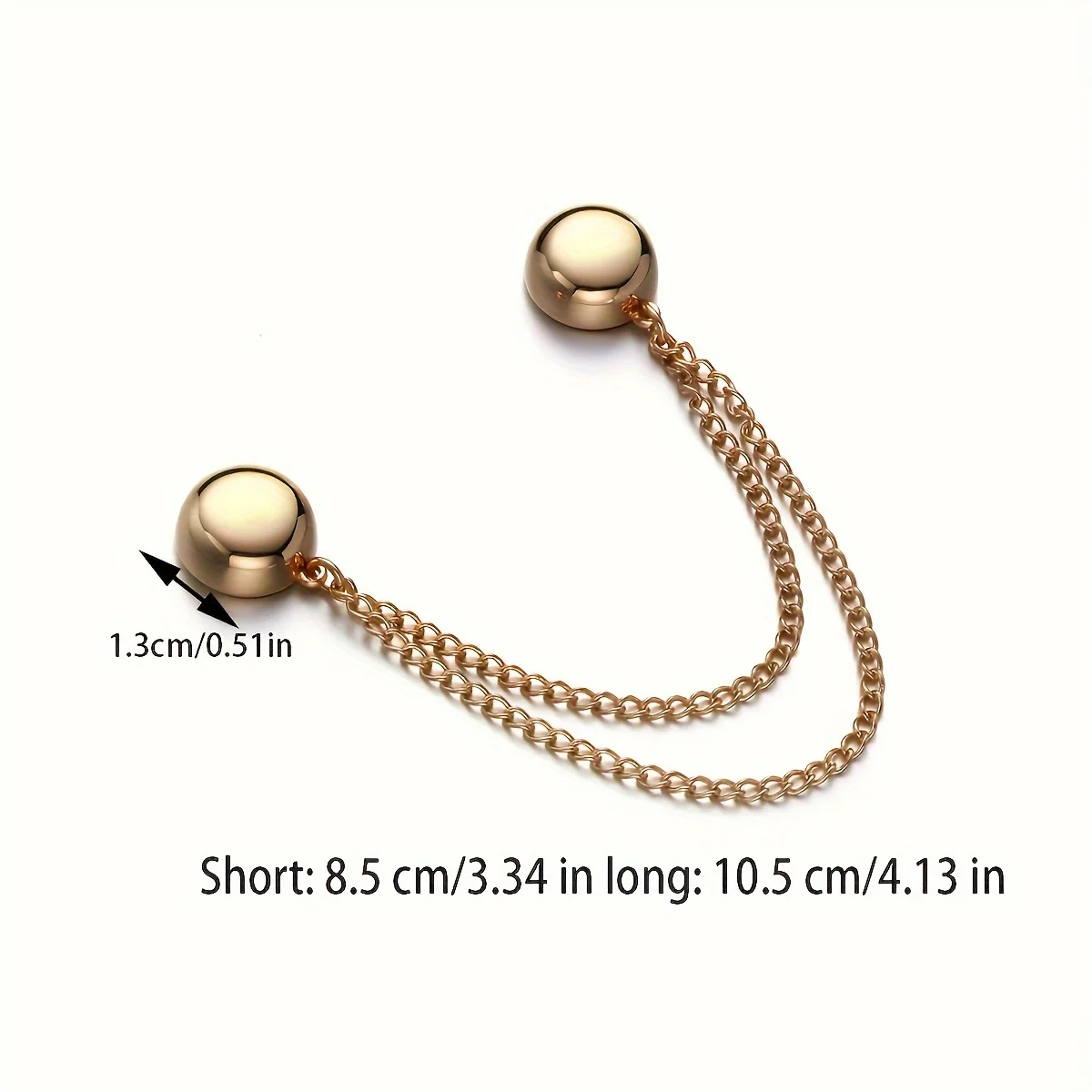 4Sets Anti-Slip Magnetic Clothing Clips with Chain, No-Sew Adjustable Scarf Shawl Pants Fixer for Modesty & Style image 3