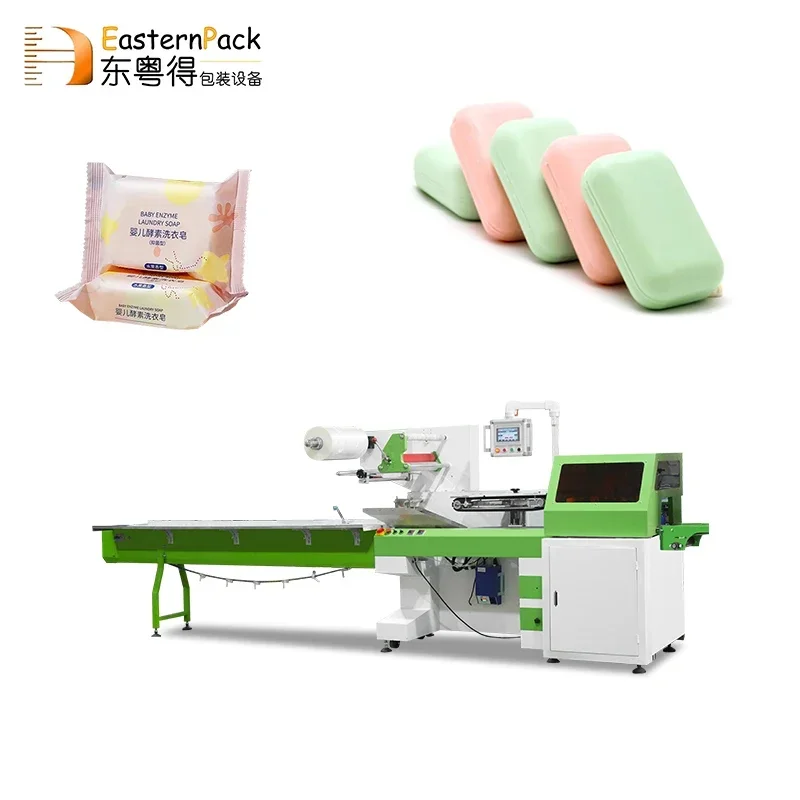 pillow packaging CE high speed automatic flow cover packing machine toilet soap bar film bag packaging machine