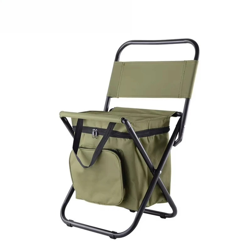 

Portable Foldable Camping Fishing Chair with Cooler Bag