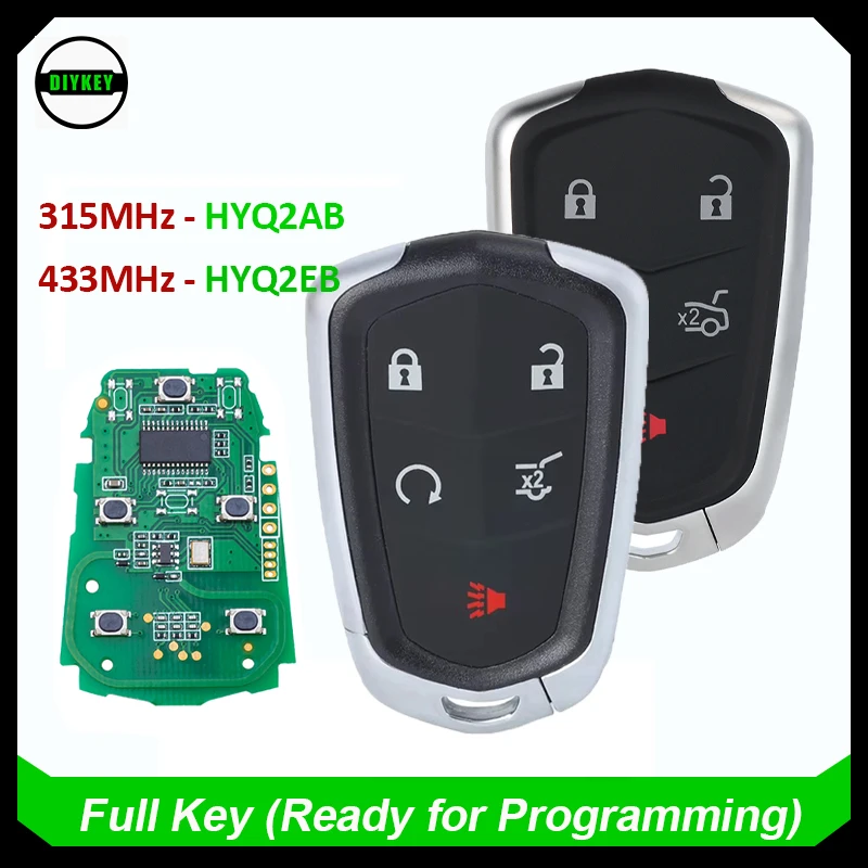 DIYKEY Smart  Remote Key For Cadillac ESCALADE ESV 2015-2019 XTS CTS CT6 ATS PCF7937E ID46 Chip 315MHz / 433MHz, HYQ2AB HYQ2EB