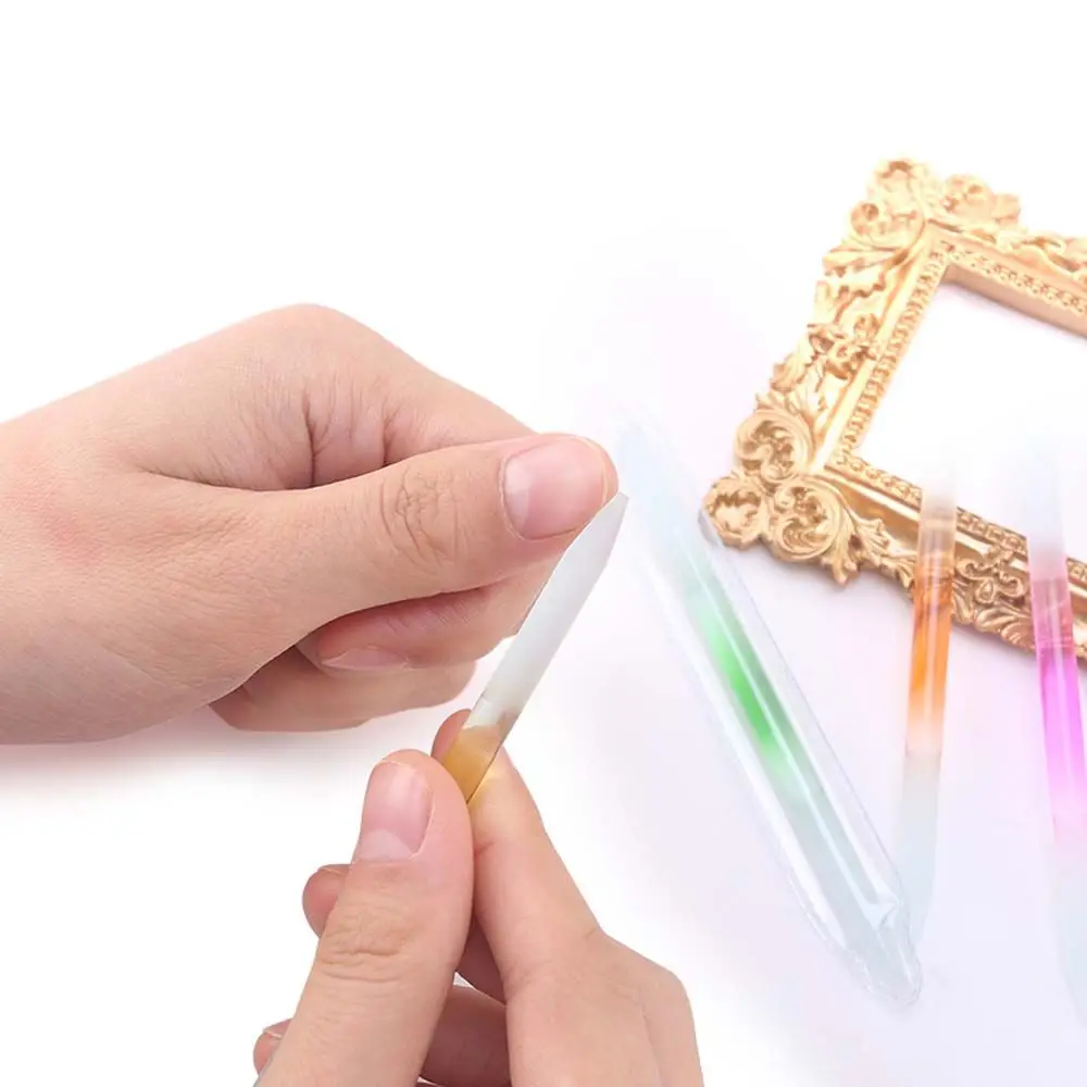 Nail Polishing Non-slip Gradient color Nail Art Tools Double Sided Nail File Glass Cuticle Pusher Cuticle Remover Pedicure Tool