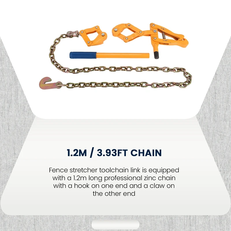 Top Sale Chain Strainer Fence Repair Compact Tool,Barbed Wire Tightener 47.25 Inch Chain Capacity 2200Lbs Barbed Wire Stretcher