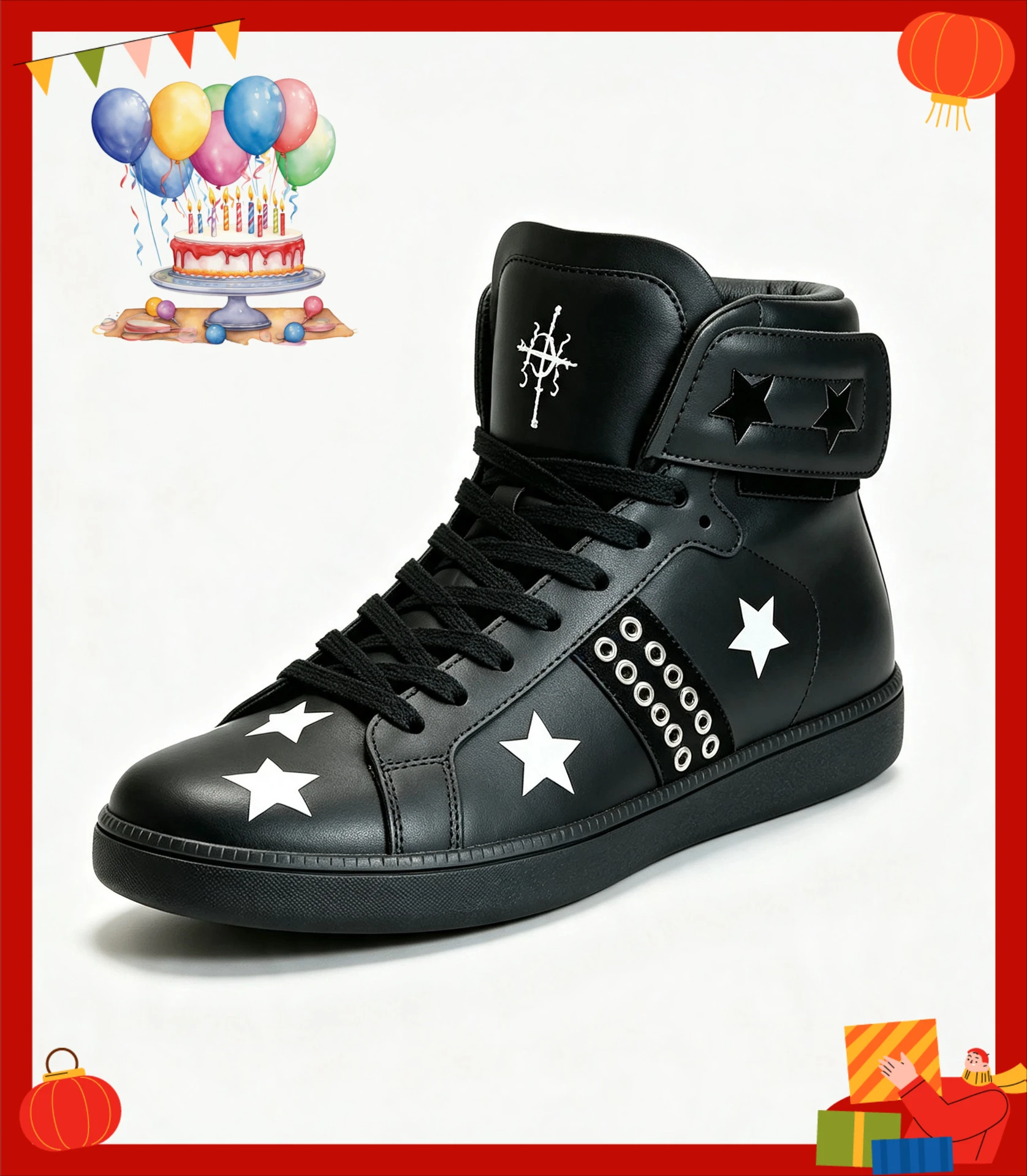 2026 Women First Layer Cowhide Retro Rivets Casual Thin Sole High Top Sports Board Shoes Men's Short Boots