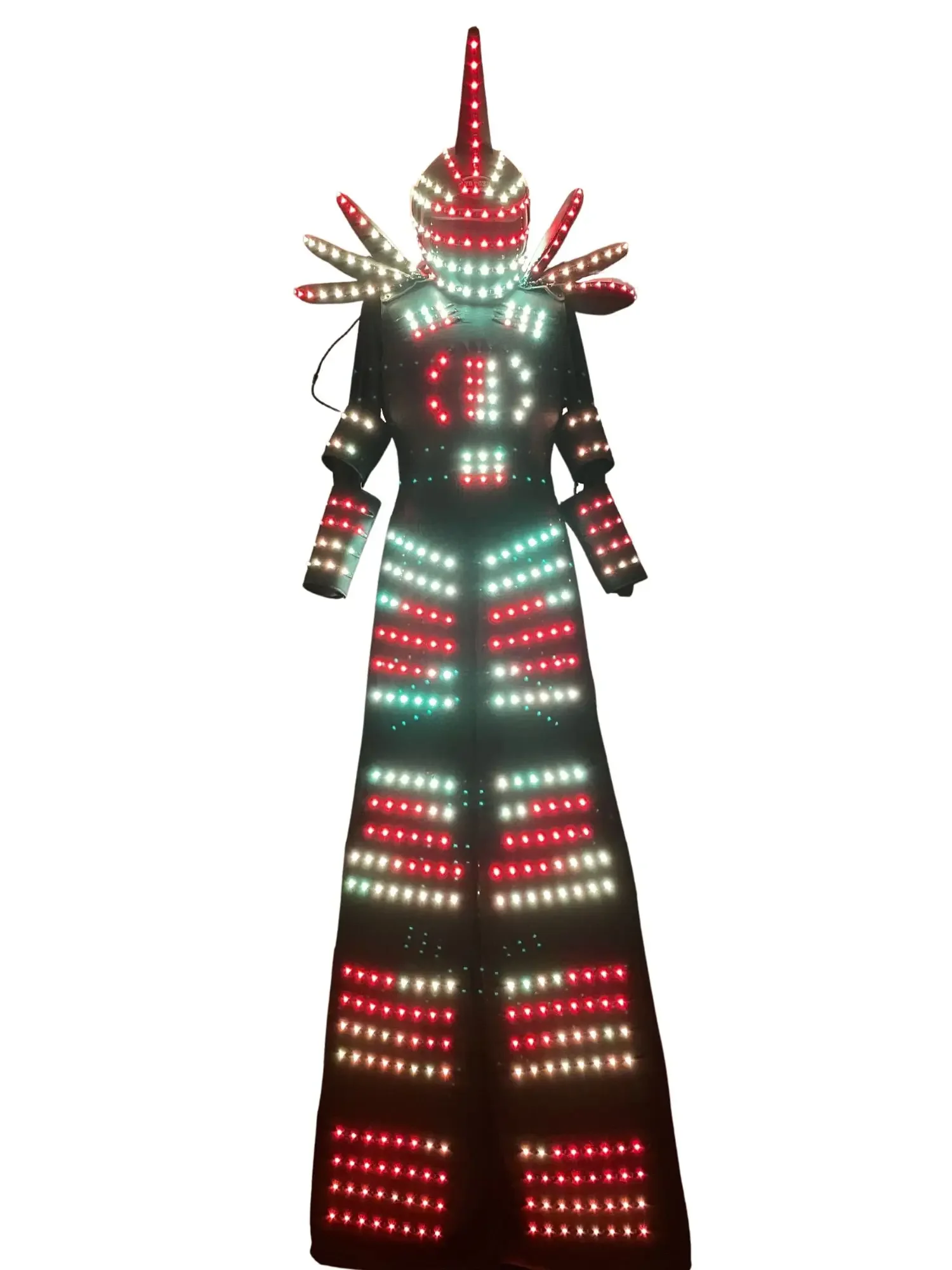 LED Robot échasses marcheur numérique couleur télécommande Costume scène Performance discothèque DJ