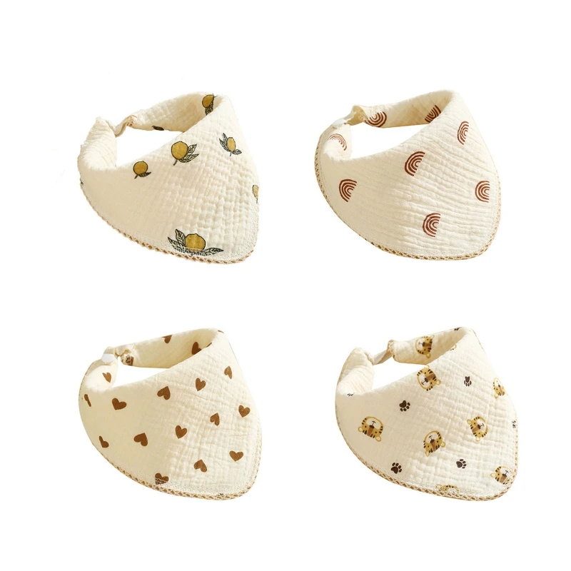 Baberos de muselina para bebé, pañuelo de algodón para babero, toalla para Saliva, alimentación, eructo, pañuelo para el cuello, para dentición y