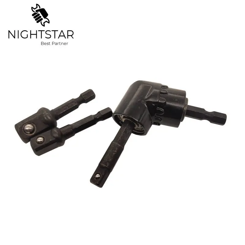 Krechtige-Juego de adaptadores de taladro de 4 piezas, 3 piezas, 1/4 ", 3/8", 1/2 ", enchufe cuadrado, destornillador de ángulo recto de 105 grados, herramientas manuales