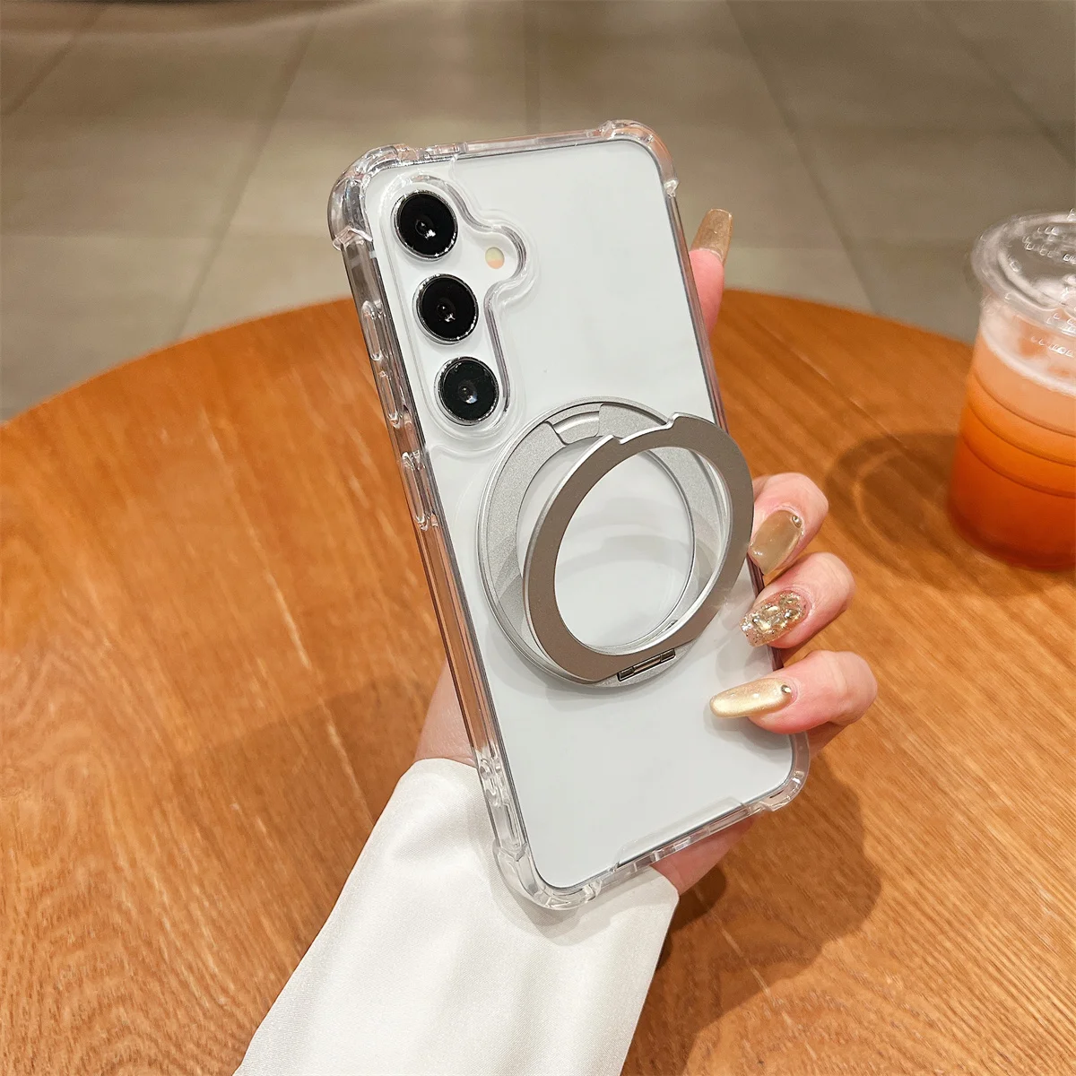 Magnetische Rotierende Halterung Handyhülle für Samsung Galaxy S26 Ultra S25 S24 FE S23 S22 Plus A57 A37 A17 A55 A56 Transparente Abdeckung