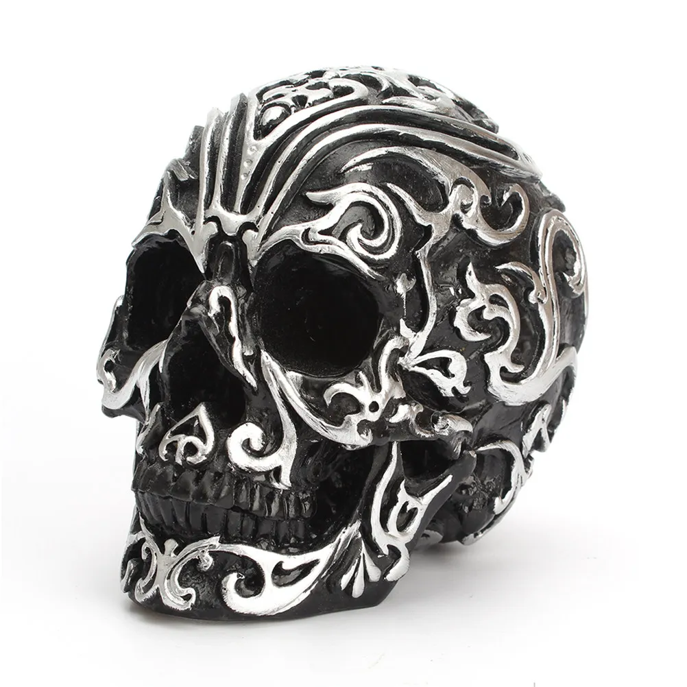 

1Pcs Horror Skull Decor Resin Synthetic Fire Resistant Gothic Head Ornament Halloween Home Party Decoration Skull Decor