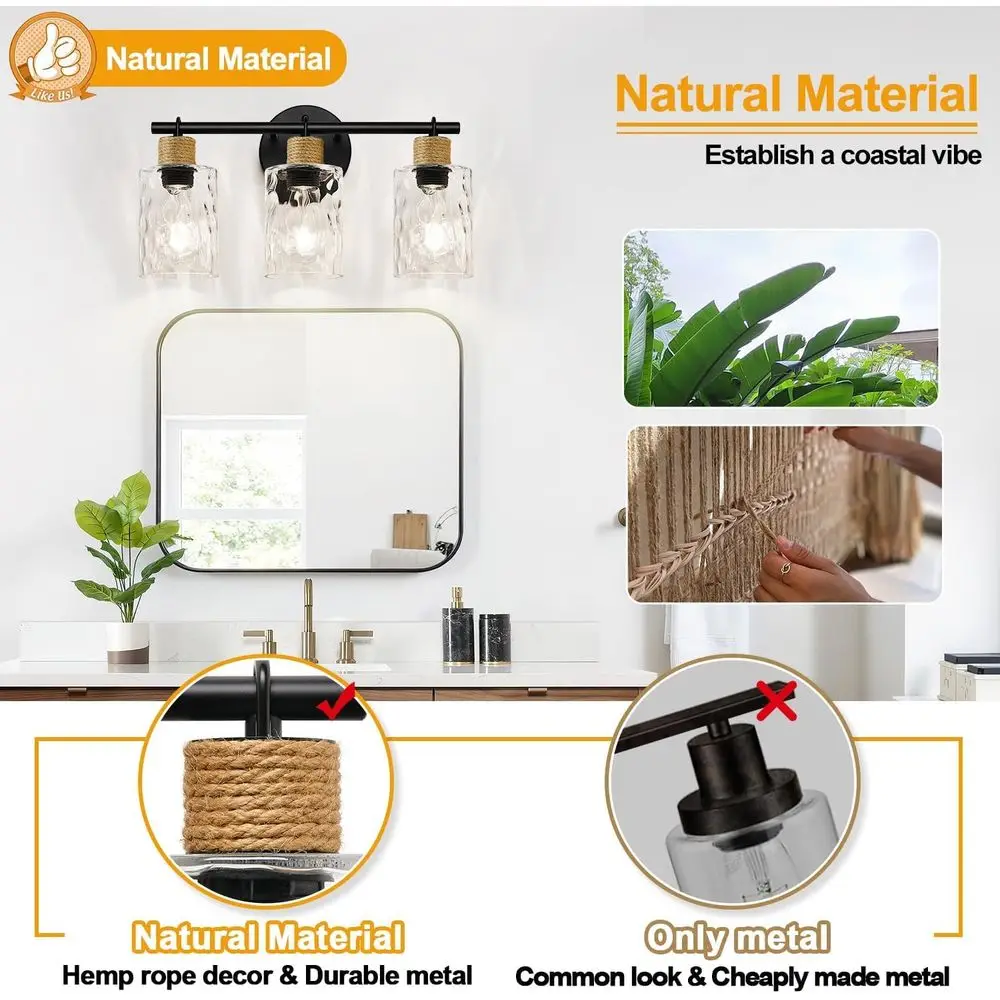 3-световые прибрежные светильники с абажурами из хрустального стекла, черный настенный светильник для ванной комнаты, зеркала, кухни и прихожей