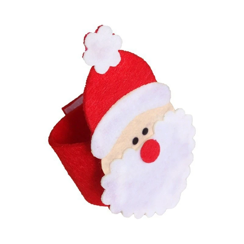 4 Pcs Christmas Napkin Rings Set Napkin Ring Holder Santa Belt Home Xmas Banquet Party Table Decoration
