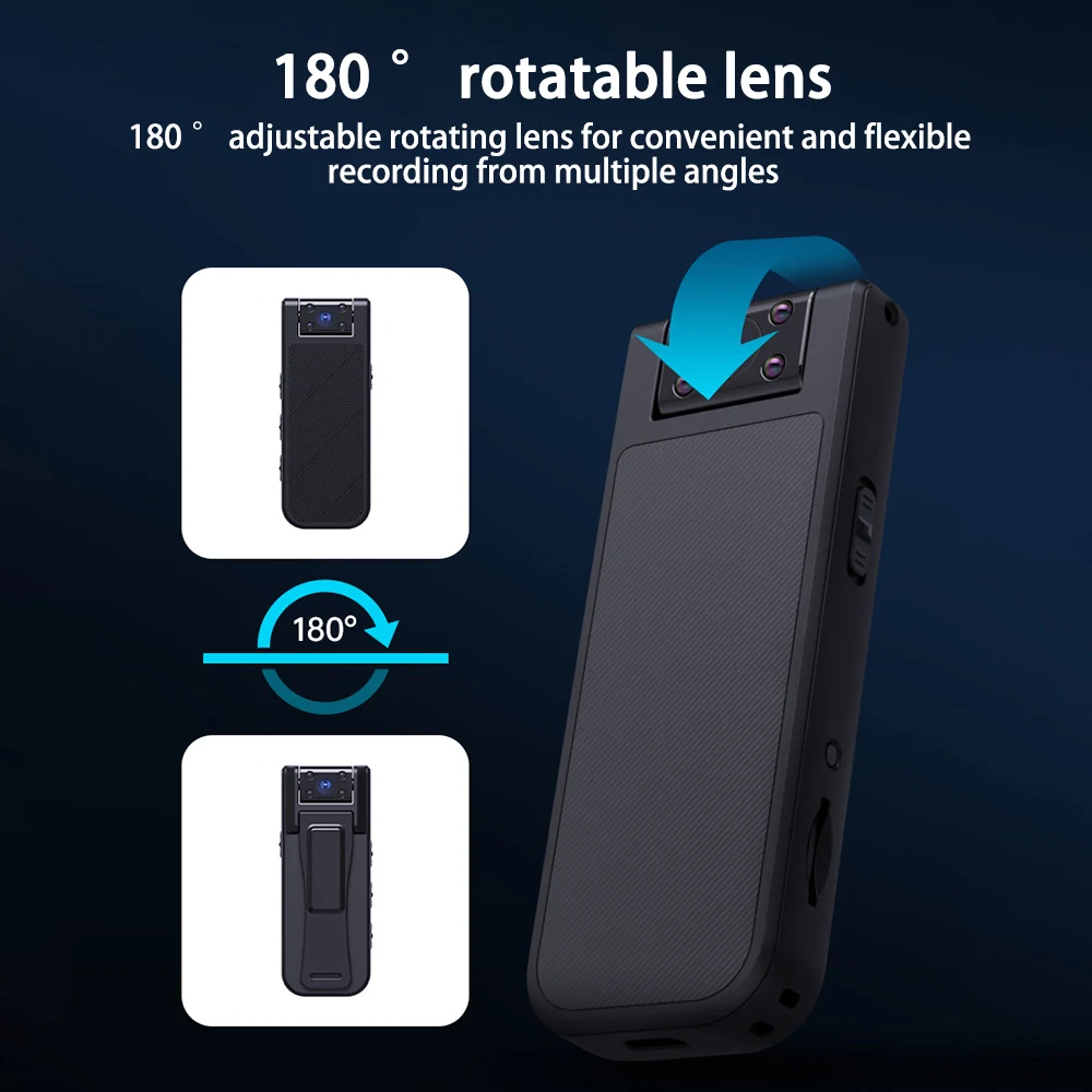 Mini Camera Full HD 1080p Mini Body Camera Night Vision Dv Video Recorder With 180 degree Rotating Lens Motion Detection Sports