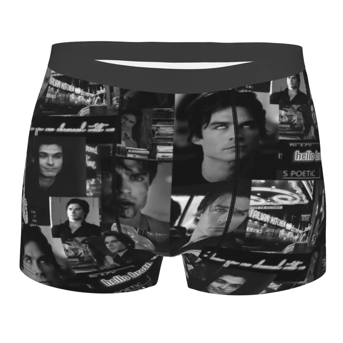 Custom Fashion Damon Salvatore The Vampire Diaries Boxers Shorts Panties Male Underpants Comfortable Horror Briefs Underwear