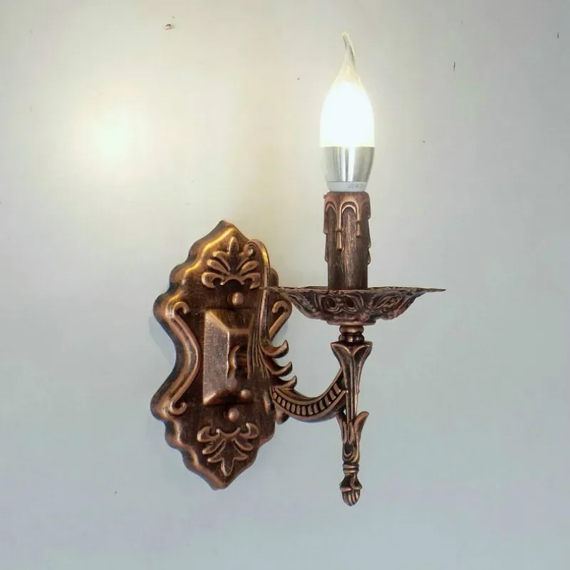 

Creatieve Europese Corridor Nachtkastje Spiegel Front Hotel Theehuis Koffie Winkel Blaker Licht Mode Kaars Wandlamp MJ911