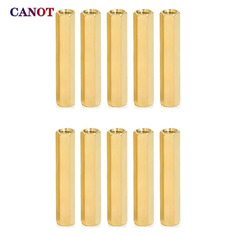 50/ 20/ 10pcs M2 M2.5 M3 M4 M5 M6 Hex Female to Female Brass Standoff Spacer Hexagonal Stud Spacer Hollow Pillars