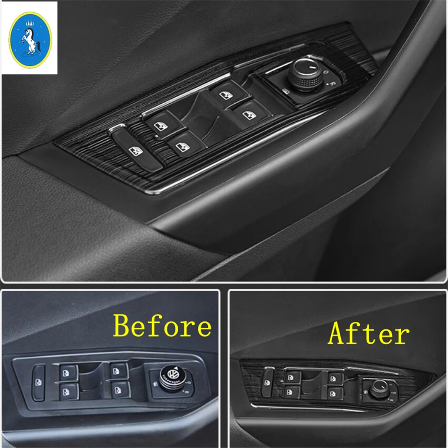 سيارة داخل مقبض الباب لوحة نافذة محيطة رفع التبديل غطاء الكسوة لفولكس واجن T-Roc T Roc 2018 - 2021 الملحقات الداخلية