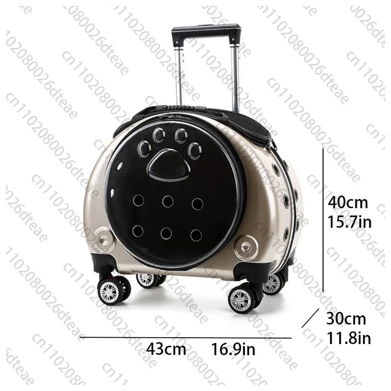 Pet Travel Trolley Case Transparent Breathable Backpack Carrier For Cat Dog