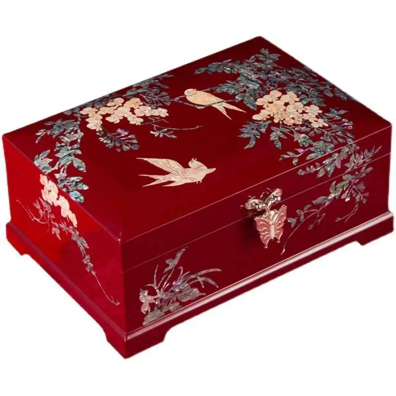 

Light luxury hardware Chinese wedding gold jewelry retro snail jewelry box