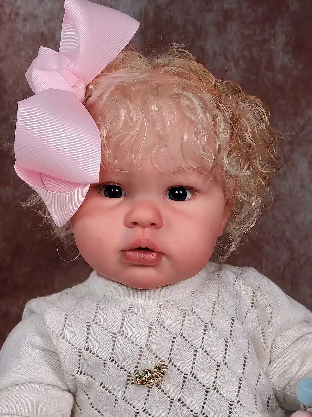 FBBD Customized Limited Supply 22inch Reborn Baby Ellie With Hand-Rooted Hair Already Finished Doll With Different Dress