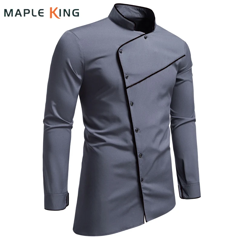 

Рубашки с косыми пуговицами для мужчин, рабочая одежда, винтажная деловая рубашка с длинными рукавами и длинными рукавами, мужская рубашка в арабском стиле на Ближнем Востоке