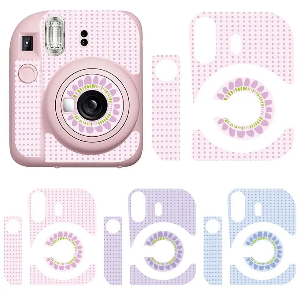 1 Set For Fujifilm Instax Mini 12 Body Camera Sticker Personalized Wavelet Dot Sunflower Multi-color Sticker Camera Accessories