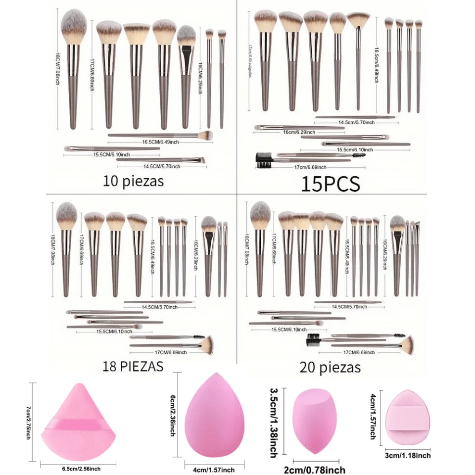 Pincéis de maquiagem marrom, 1-32 peças, conjunto portátil, ferramenta de maquiagem macia, base sintética premium, corretivos, sombras, pincel, maquiagem diária