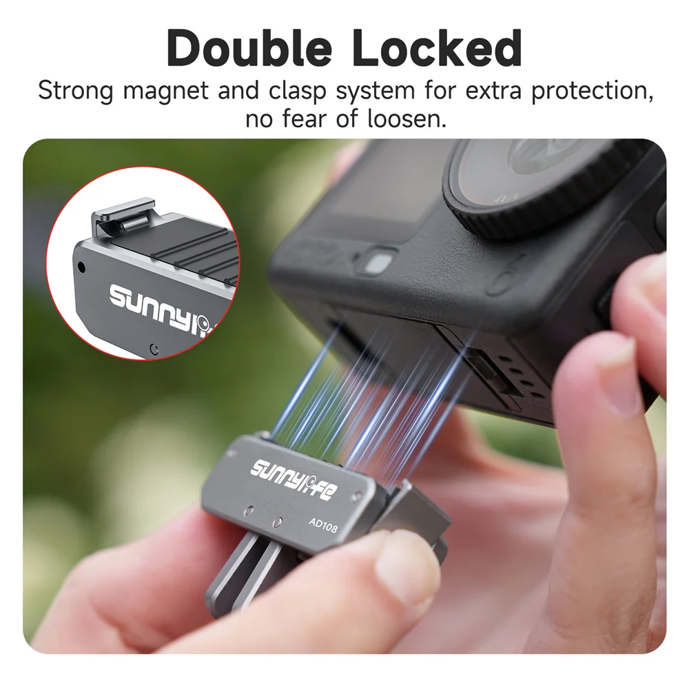 Sunnylife Magnetische Quick Release Adapter Basis Voor DJI OSMO Nano/Action 6 Opvouwbare Mount Base Camera Statief Adapter Mount Stand