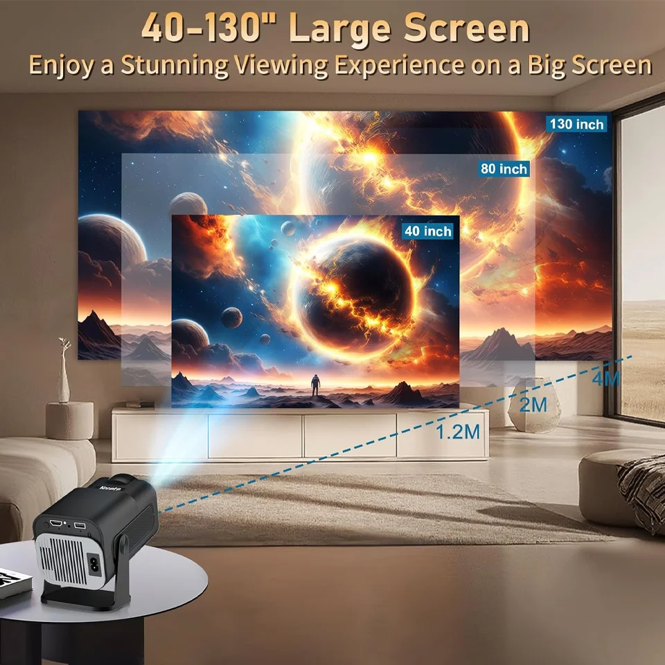 جهاز عرض LED محمول HY320MINI مع تركيز سريع، سطوع عالي 40 لومن، مكبر صوت مدمج، مستلزمات الحفلات المتوهجة، HY300 المحدث
