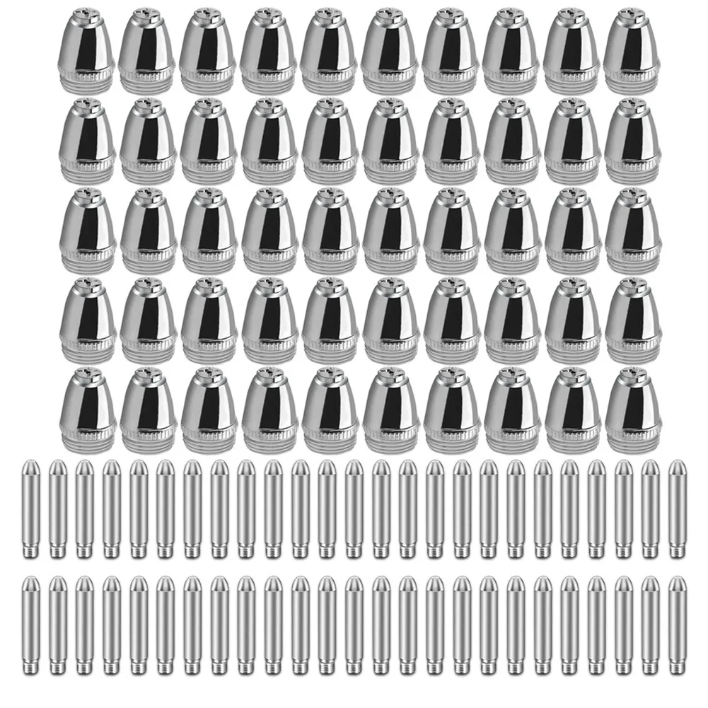 100 Stuks Plasma Cutter Verbruiksartikelen Nozzles Tips Elektroden Snijden Brander Verbruiksartikelen Kit Pak voor AG60 WSD60 SG55