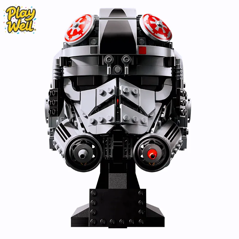 

MINISO 75429 At-At Driver Helmet Space Wars Home Decor Assemble Figurines Miniatures Model for Children Gifts for Kids Birthday