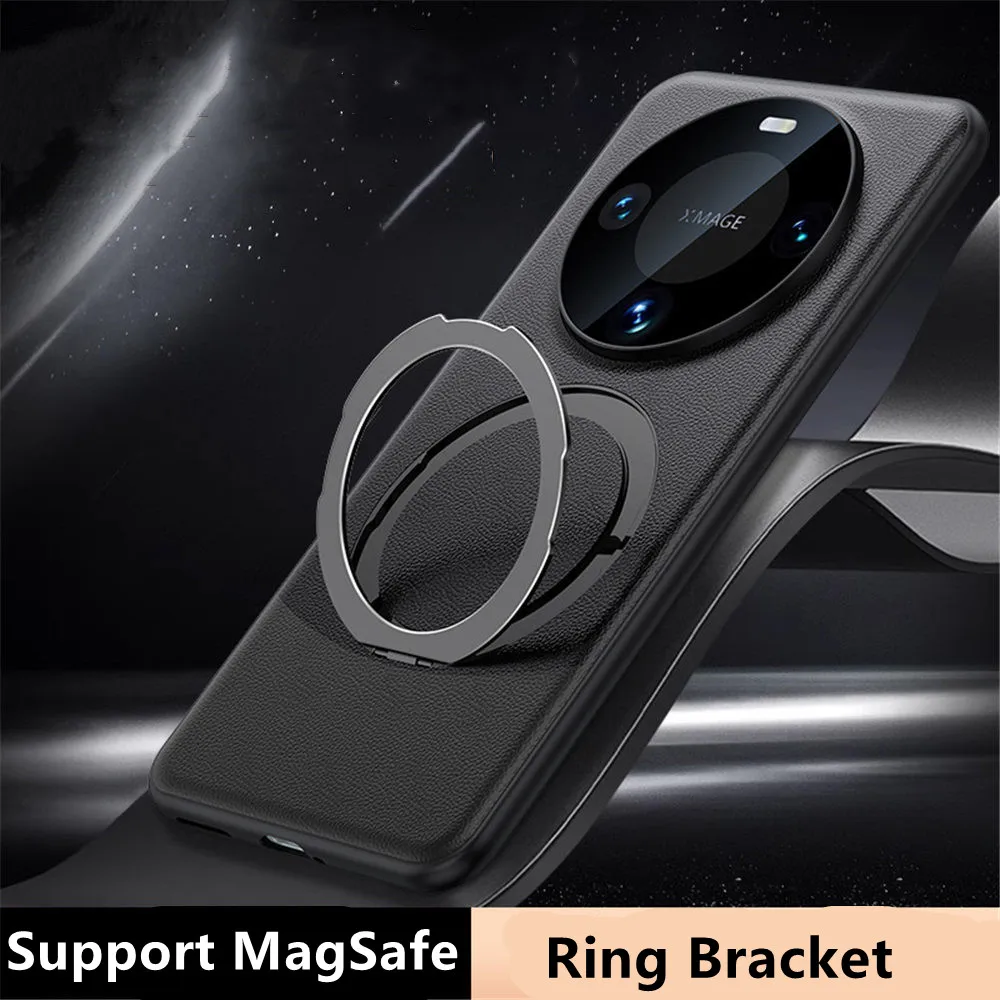 

Magnetic PU Leather Slim Case for Huawei Mate60 Pro 60 MagSafe Ring Bracket Cover