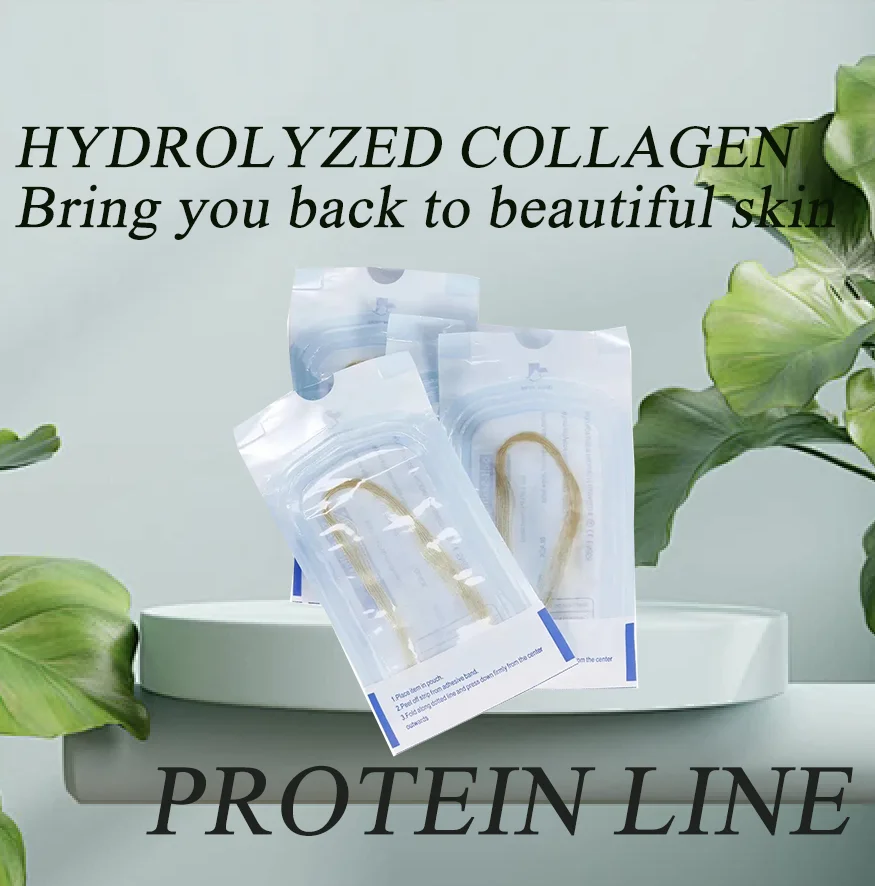 

Collagen Face Lifting Thread No Needle Gold Protein Line Wrinkle Remove Protein Skin Absorbed Lines Skin Care Supplies