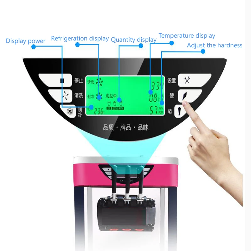 상업용 소프트 아이스크림 기계, 전기 3 가지 맛 아이스크림 콘, 아이스크림 기계, 110V, 220V