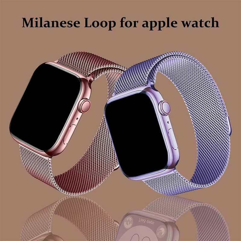 Milanese Loop For Apple Watch Band 44mm 40mm 38mm 49mm 41mm 45mm 38mm  42mm belt bracelet iWatch series ultra 7 se 3 5 8 6 Strap