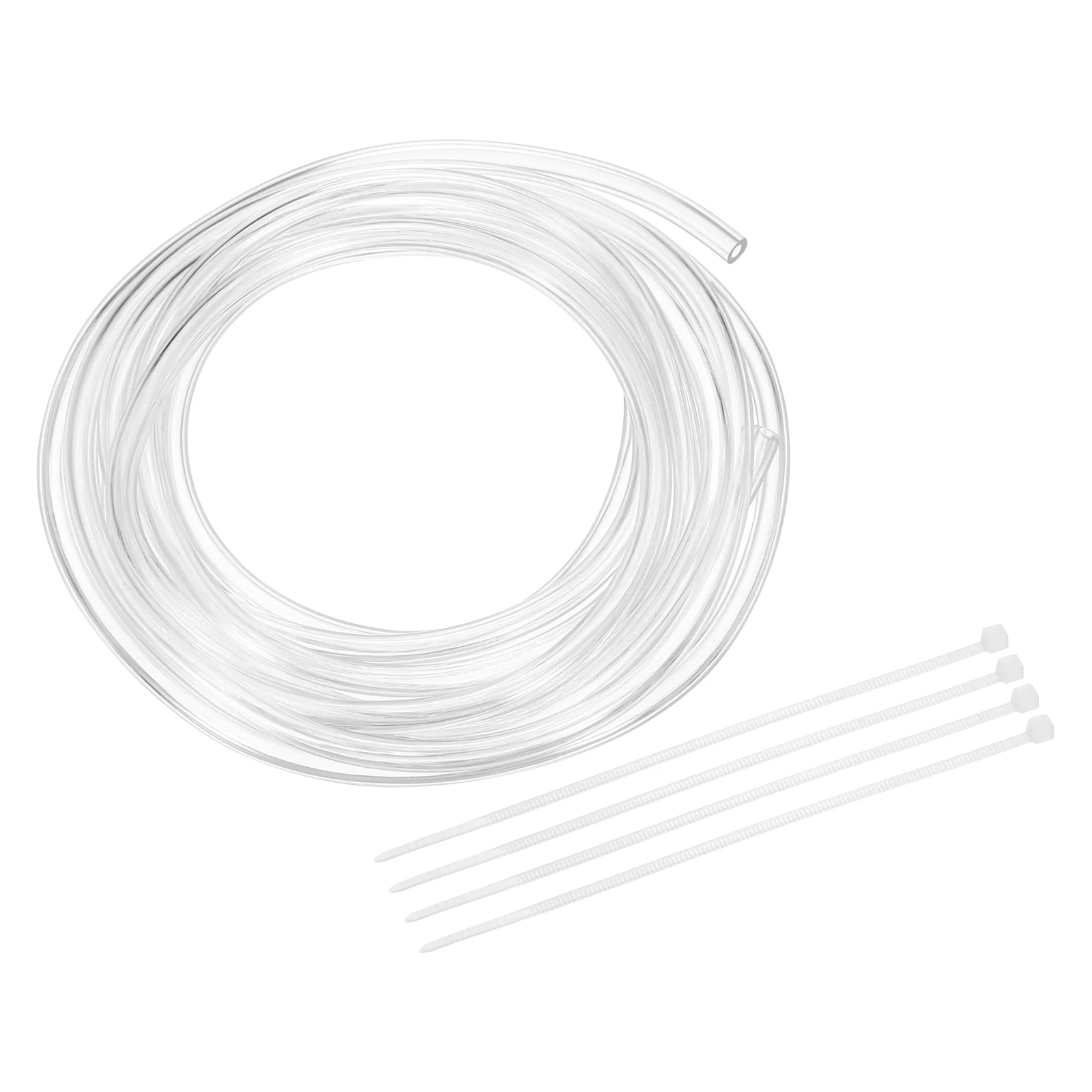 Uxcell 2Meter Flexible PVC Tubing 1-10mm ID Clear Vinyl Water Pipe Lightweight Plastic Hose Water Pipe with Zip Tie for Air Hose