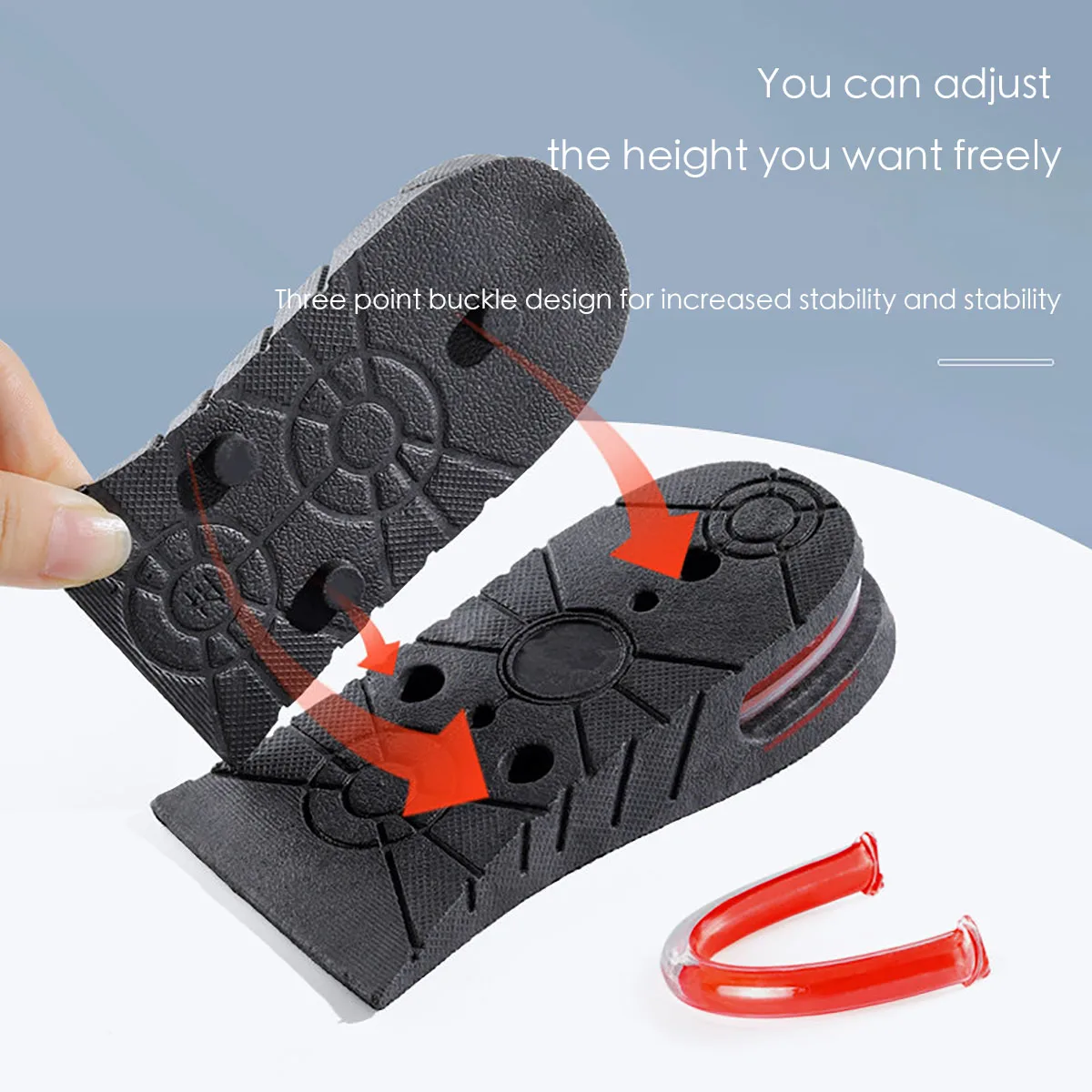 Elevated Insole Summer Mens and Womens One Pair Invisible Inner Elevated Air Cushion Half Cushion for