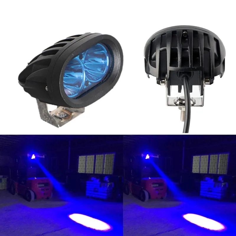 20W Oval Forklift Lamp LED Blue Spotlight 10-60v DC Safety Working Light Forklift Warning Lamp