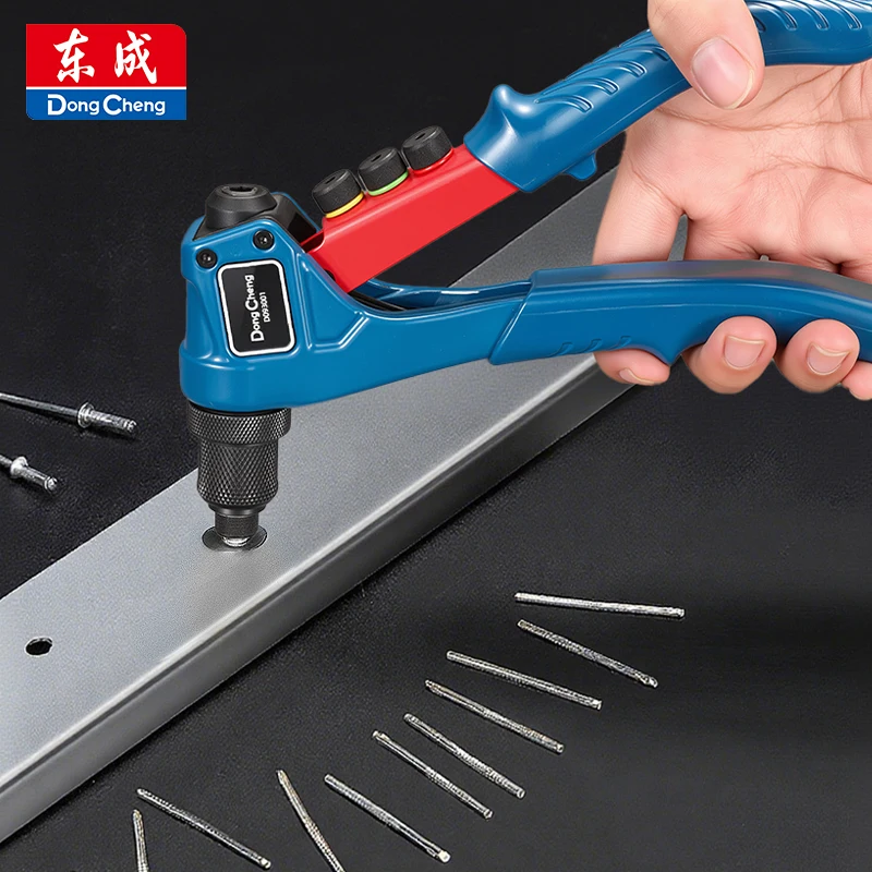 مسدس برشام بمقبض مزدوج، مسدس سحب احترافي يدوي رافعة عالية أكثر توفير العمالة، شد وتثبيت أنبوب الصفائح المعدنية