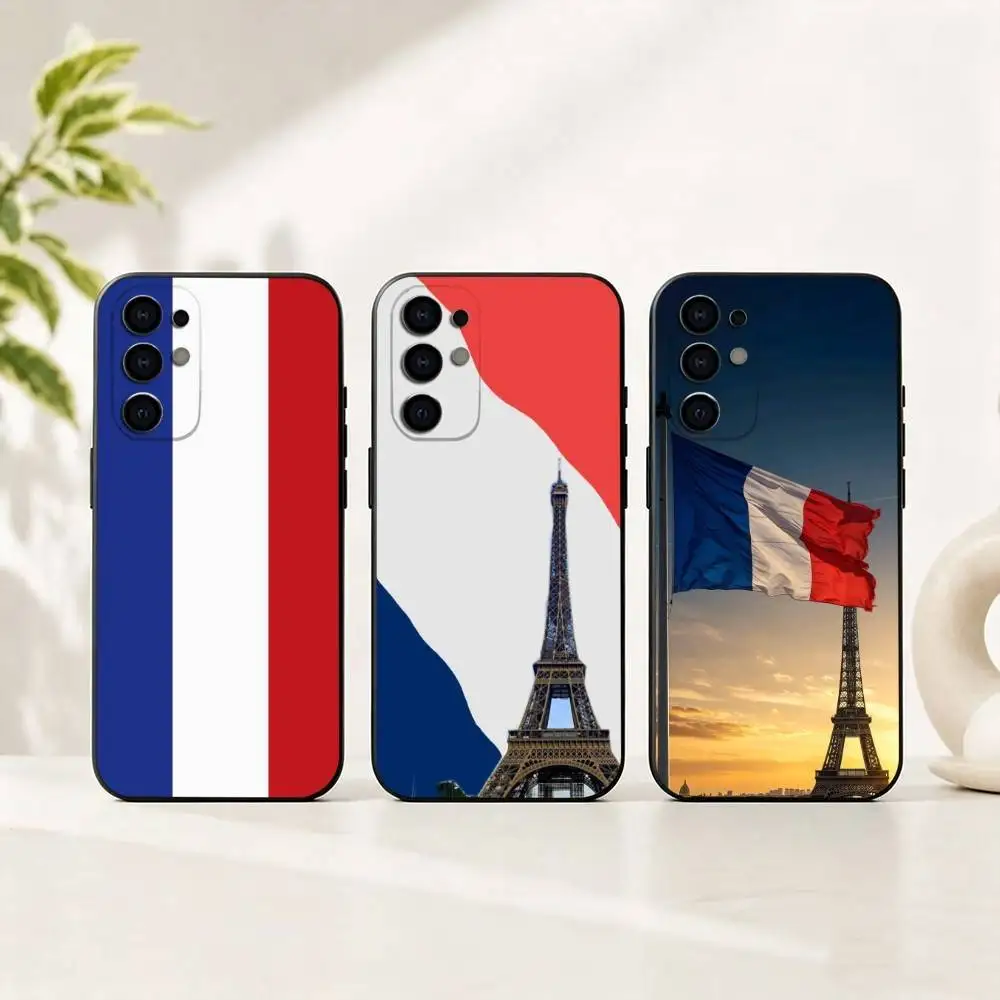 Tricolor National Flag France gift Phone Case Black Silicone Soft For Samsung S25,S24,S21,S22,S23,S30,Ultra,S20,Plus,Fe,Lite