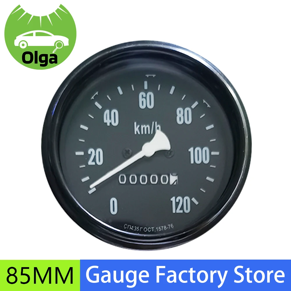 85MM Diameter For  KAMAZ Zil Gil ЗИЛ new odometer CП135ГOCT,1578-76 olga gauges   0-120/Mile Speedometer